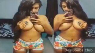 Topless Indian model with big desi boobs